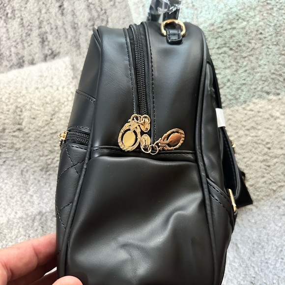 Black Quilted Women's Backpack - Picture 4 of 6